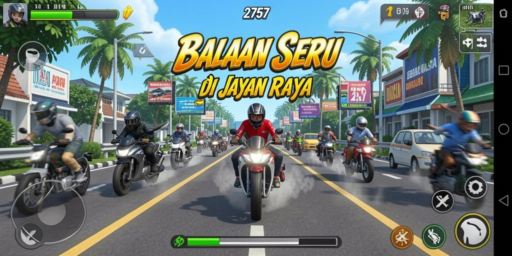 Gameplay mendebarkan dalam balapan yang seru di 2757.