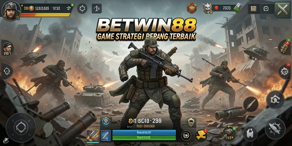 Screenshot BETWIN88 menampilkan pertempuran seru dalam gameplay SLG.