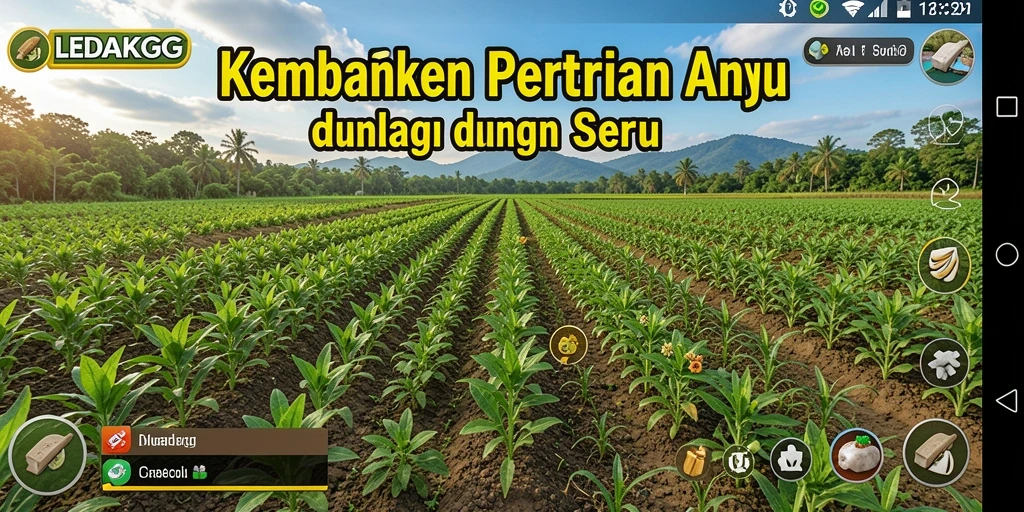 Gameplay LEDAKGG yang seru dengan elemen pertanian.