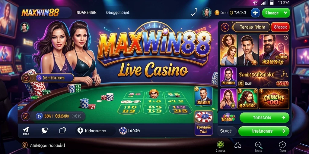 Tampilan gameplay Live Casino yang mendebarkan di MAXWIN88.