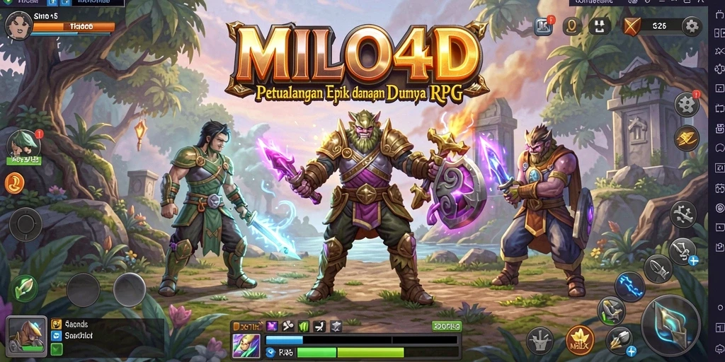 Tangkapan layar utama MILO4D menampilkan aksi pertarungan yang mendebarkan.